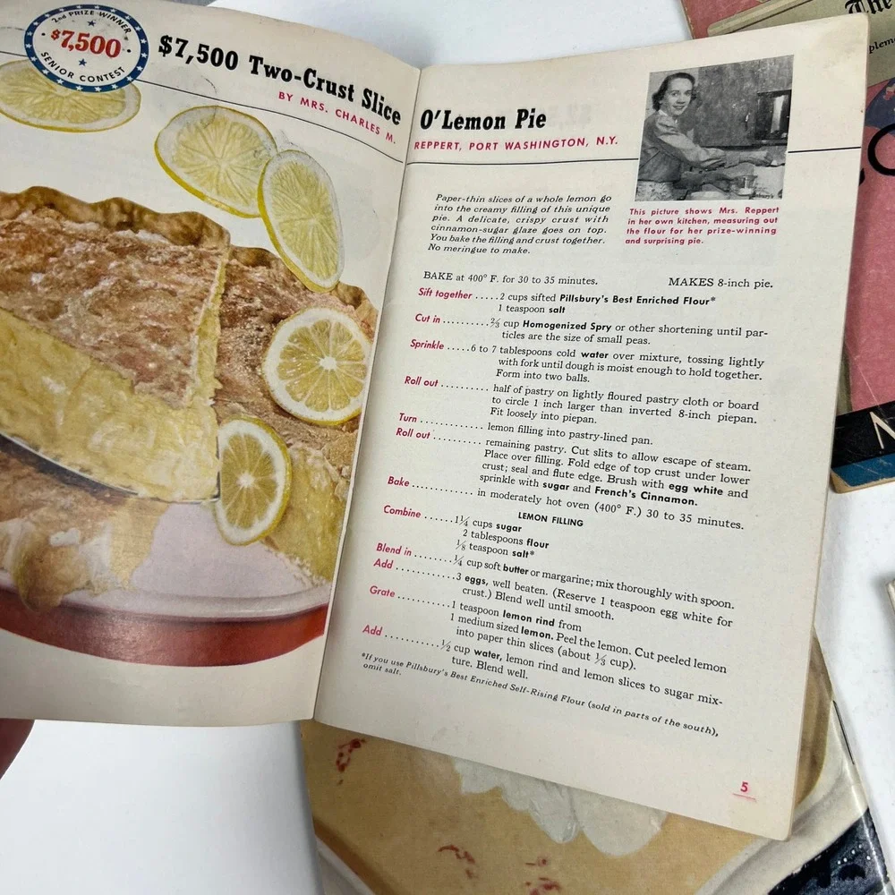 Pillsbury Culinary Arts Vintage Cookbook Lot 4pc Retro 1930s-50s Ephemera